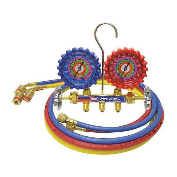 Uniweld Mechanical Manifold Gauge Set,60" L Hose QS4L5HEZ