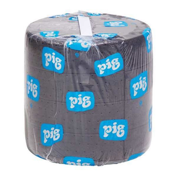 Pig Sorbent Roll, 19 gal, 15 in x 150 ft, Universal, Gray, Polypropylene MAT243