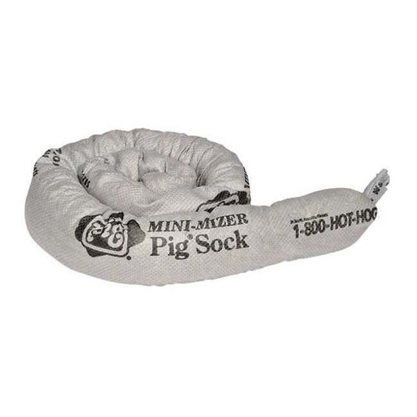 Pig Sorbent Sock, 15 gal, 2 in x 42 in, Universal, Gray, 60 PK PIG205
