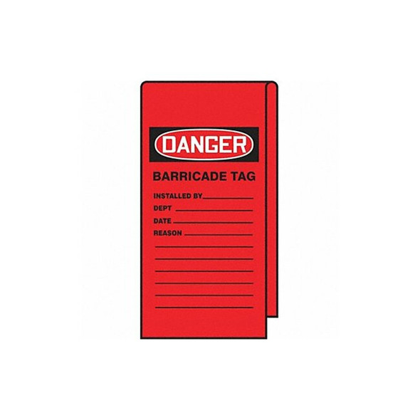 Accuform Danger Tag,Barricade,12"Hx3-1/8"W,PK25 TAT116