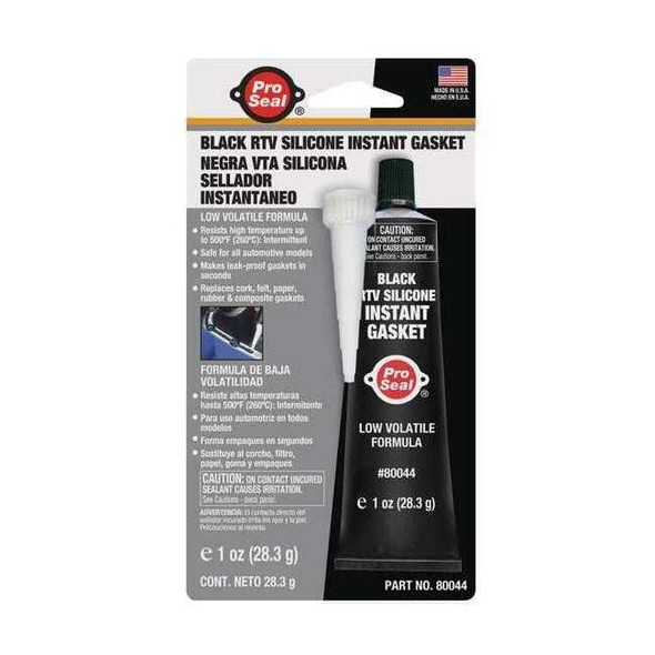 Gasket Maker RTV Gasket Maker, 1 oz, Black, Temp Range -75 to 500 Degrees F