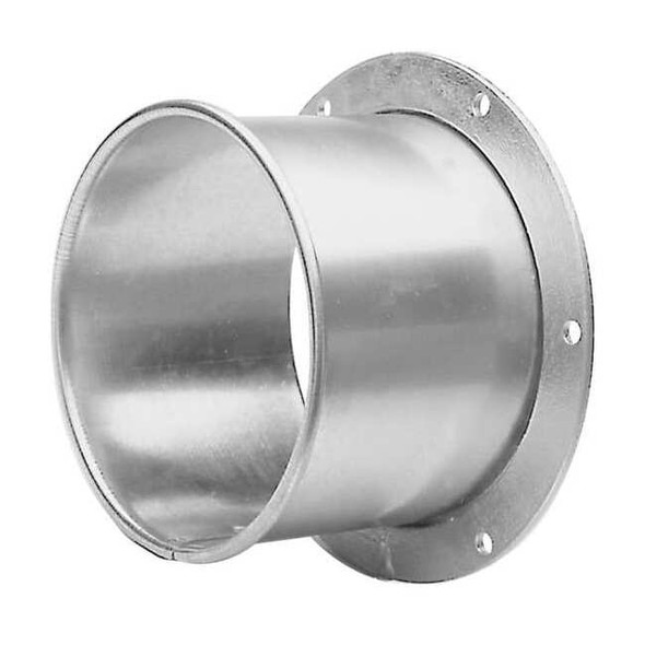 Round Angle Flange Adapter, 4 in Duct Dia, Galvanized Steel, 22 ga GA, 3-1/2" L