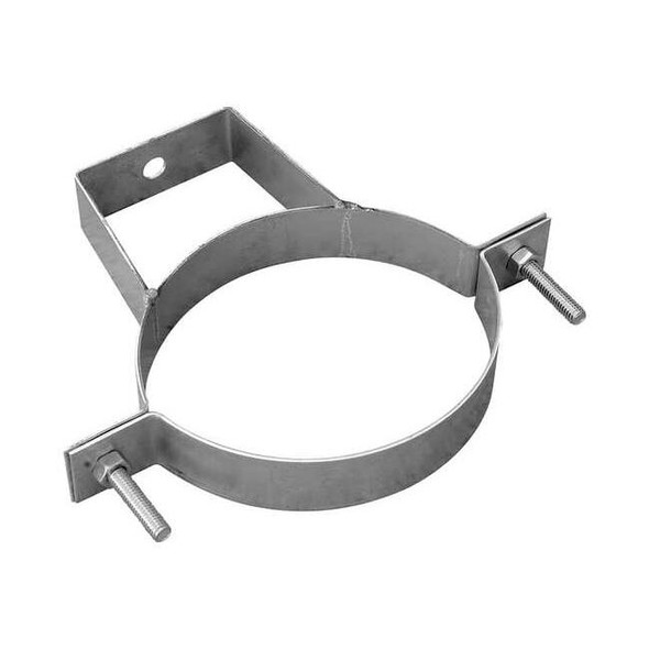 Pipe Hanger, 4 in Duct Dia, Galvanized Steel, 14 GA, 6-3/8" L x