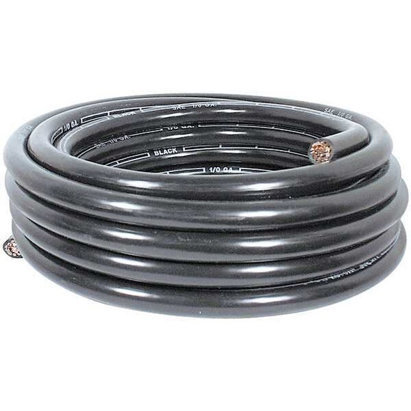 Quickcable Battery Cable,1/0 AWG,Solid,60V,PVC,Blk 200106-396-025