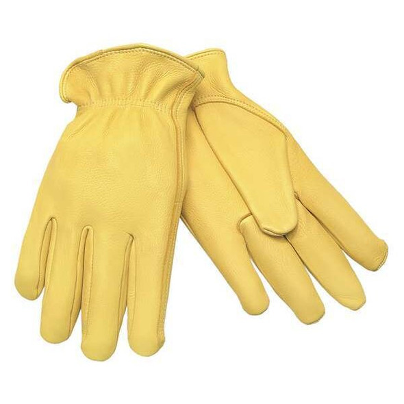 Mcr Safety Leather Gloves,Gold,L,PR 3500L Mcr Safety Leather Gloves,Gold,L,PR 3500L