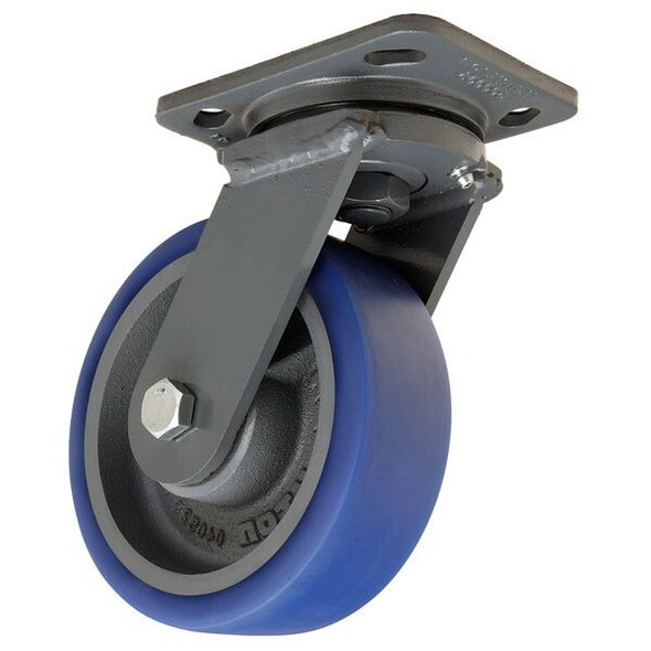 Hamilton Plate Caster,Swivel,Poly,6 in.,960 lb.,Blue S-WH-6SPB
