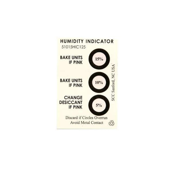 Scs Humidity Indicator,3 x 2 In. Card,PK125 51015HIC125