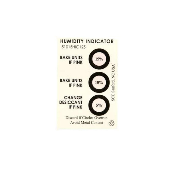 Scs Humidity Indicator,3 x 2 In. Card,PK125 51015HIC125
