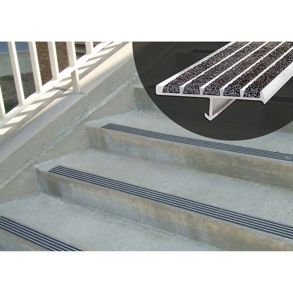 Wooster Products Stair Nosing Extruded Aluminum Black, 60 in W x 1/4" Thick 231BF-5