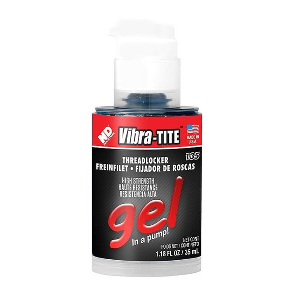 Threadlocker, VIBRA-TITE 135, Red, High Strength, Liquid, 35 mL Bottle