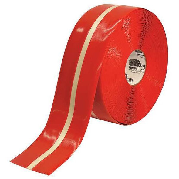 Mighty Line Floor Tape,Red,4 inx100 ft,Roll 4RRLUMCTR