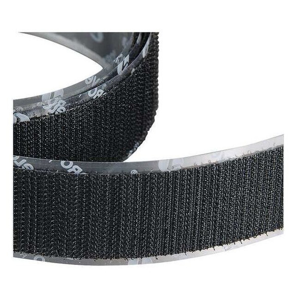 Velcro Brand Reclosable Fastener, Rubber Adhesive, 75 ft, 1 in W, Black 120159