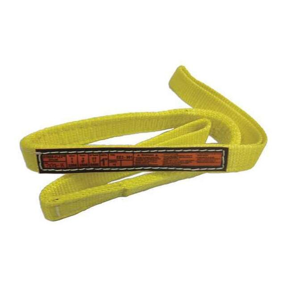Synthetic Web Sling, Type 3, 3 ft L, 1 in W, Nylon, Yellow