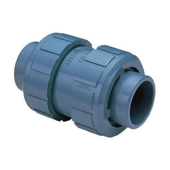 Ball Check Valve, Inline, 1/2 in Pipe Size, Socket x Socket, PVC Body