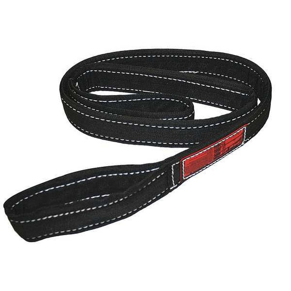 Synthetic Web Sling, Type 3, 6 ft L, 1 in W, Nylon, Black