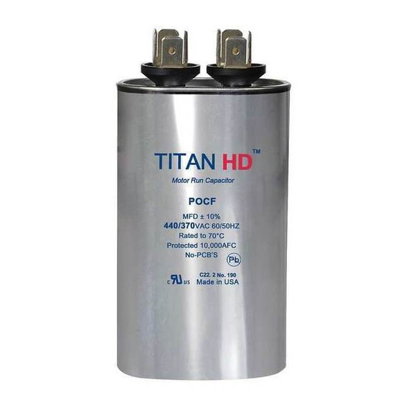 Titan Hd Motor Run Capacitor,50 MFD,440V,Oval POCF50A