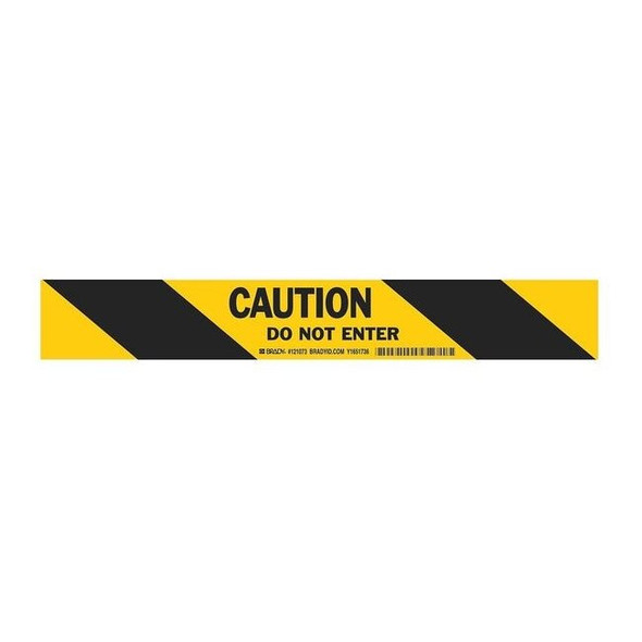 Floor Marking Tape, vinyl, Message, Black, Yellow, 2 in W., 4 mil Thickness