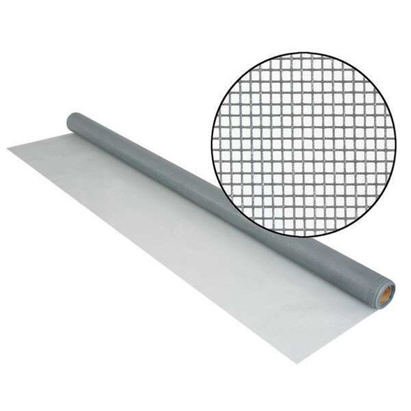 Replacement Screen, Fiberglass, 36 in W, 7 ft L, 0.011 in Wire Dia, Gray