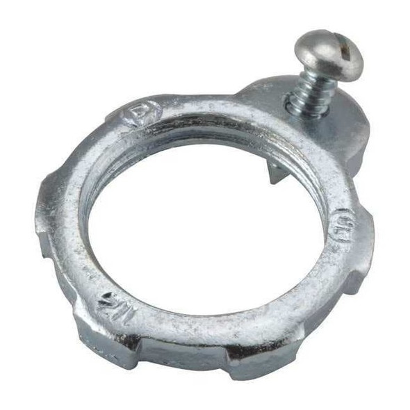 Raco IMC Locknut, 1-1/2 in, Threaded, Steel, Galvanized, Gray 1246