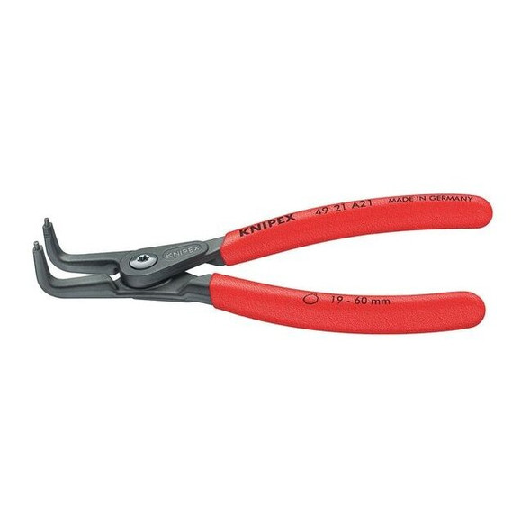 Knipex 5" Precision External Circlip Pliers w/ Bent Tips, Plastic Grip 49 21 A11