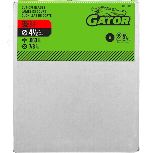 Gator Finishing Strt. Grinding Wheel,0.062 in Thick,PK25 9751035