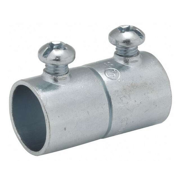 Raco EMT Coupling, 1/2 in, Set Screw, Steel, Zinc Plated, Gray 2022
