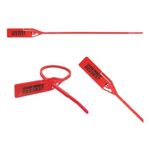 Elc Security Products Pull-Tight Seals,Red,Unfinished,PK250 061RIML128PPRD