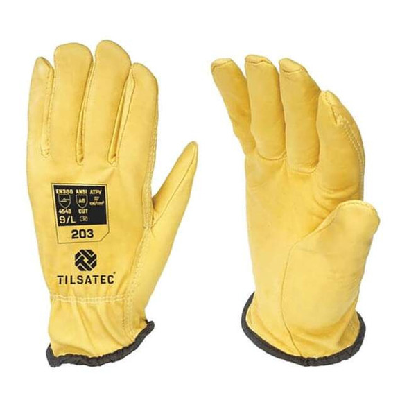 Tilsatec Cut-Resistant Driver Gloves, Cut Level A6 ,Uncoated ,10 1 PR TTP203-100
