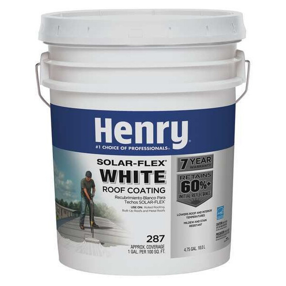 Henry Protective Roof Coating, 4.75 gal, Pail, White HE287SF018