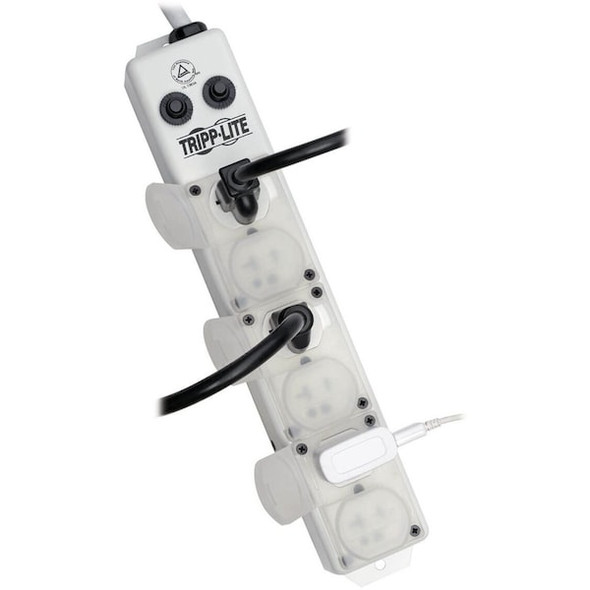 Tripp Lite Outlet Strip, Hospital Grade, 6 5-15R-HG, 5-15P-HG, 15 ft., White PS615HG20AOEM
