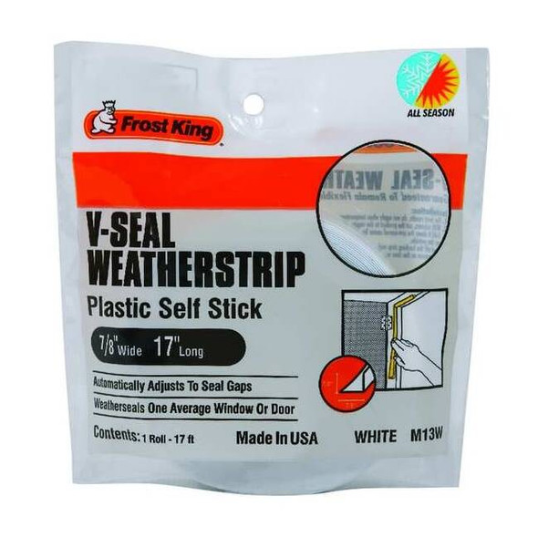 Frost King Weatherstrip,17 ft,White M13WH