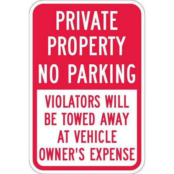 Lyle Private Property No Parking Sign,18"x12, T1-1091-EG_12x18 T1-1091-EG_12x18
