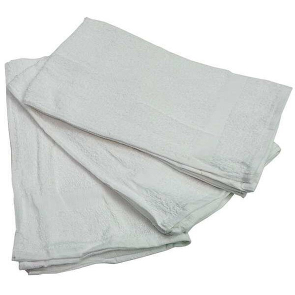 R & R Textile Hand Towel,16x27 In,White,PK12 51610