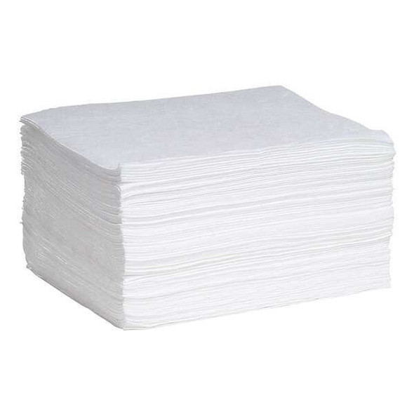 Spilltech Sorbent Pad, 26 gal, 15 in x 19 in, Oil, White, 100 PK WP100M