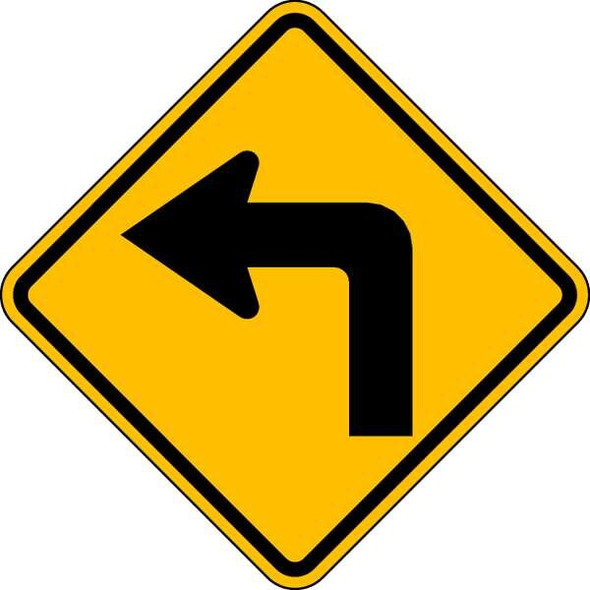Lyle Left Turn Traffic Sign,12" x 12" W1-1L-12HA