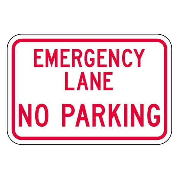 Lyle No Parking Sign, 24" W, 18" H, English, Aluminum, White NP-057-24HA