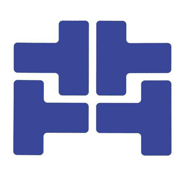 Floor Marking Tape, Polyester, No Legend, Blue, 2 in W., 8 mil Thickness, 20 PK