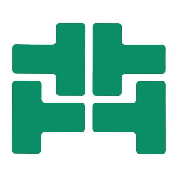 Floor Marking Tape, Polyester, Solid, Green, 2 in W., 8 mil Thickness, 20 PK