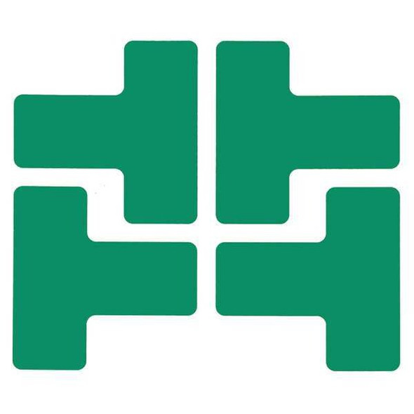 Floor Marking Tape, Polyester, Solid, Green, 2 in W., 8 mil Thickness, 20 PK