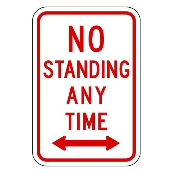 Lyle Parking Sign, 12" W, 18" H, English, Aluminum, White 02061