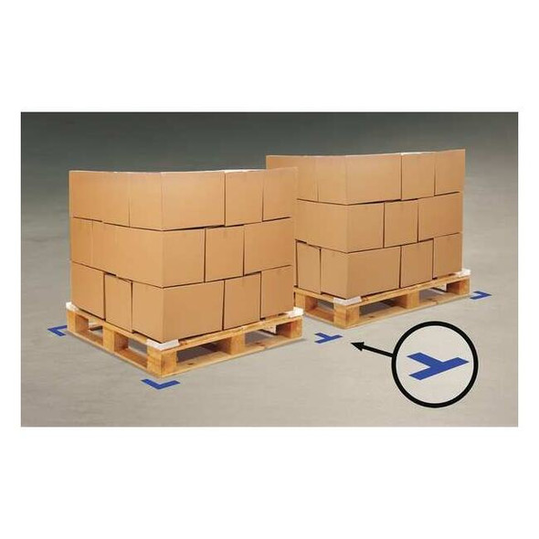 Floor Marking Tape, vinyl, Solid, Blue, 2 in W., 55 mil Thickness, 100 PK