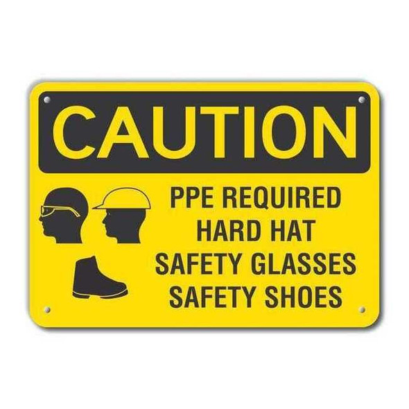 Caution Sign,Recycled Aluminum,10 in. H, LCU3-0191-RA_14x10