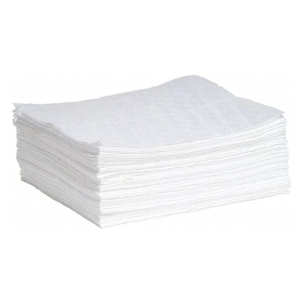 Spilltech Sorbent Pad, 14 gal, 15 in x 19 in, Oil, White, 50 PK WPB50H