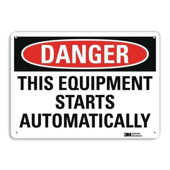 Danger Sign, 10 in Height, 14 in Width, Plastic, Horizontal Rectangle, English