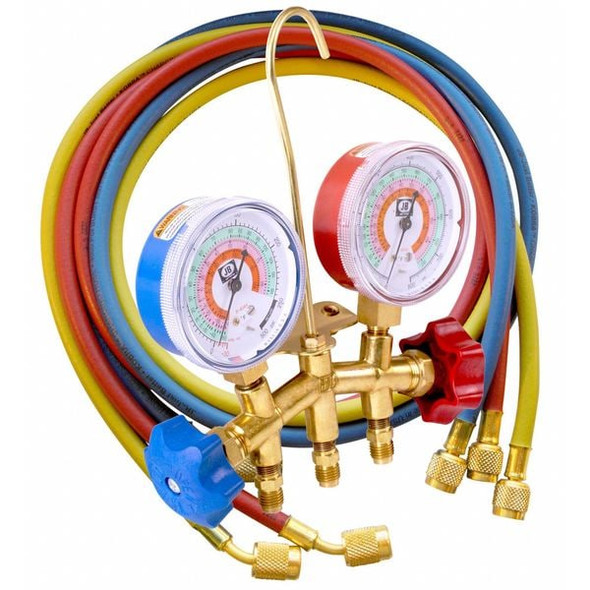 Jb Industries Manifold Gauge, 2-Valve M2-5-410A-SS
