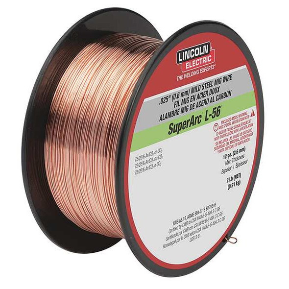 Lincoln Electric MIG Welding Wire,L-56,.030,Spool ED030631