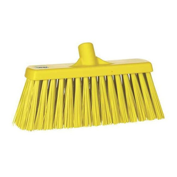 Vikan 12 in Sweep Face Broom Head, Stiff, Synthetic, Yellow 29156