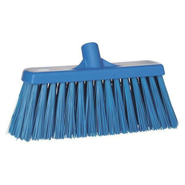 Vikan 12 in Sweep Face Broom Head, Stiff, Synthetic, Blue 29153