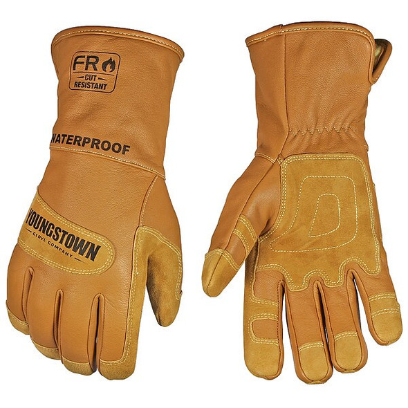 Winter Waterproof Gloves, Goatskin Leather Palm, DuPont Kevlar Lining, Tan