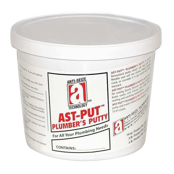 Anti-Seize Technology Plumber's Putty 5 lb, Tub, AST-PUT, White, Paste 25205